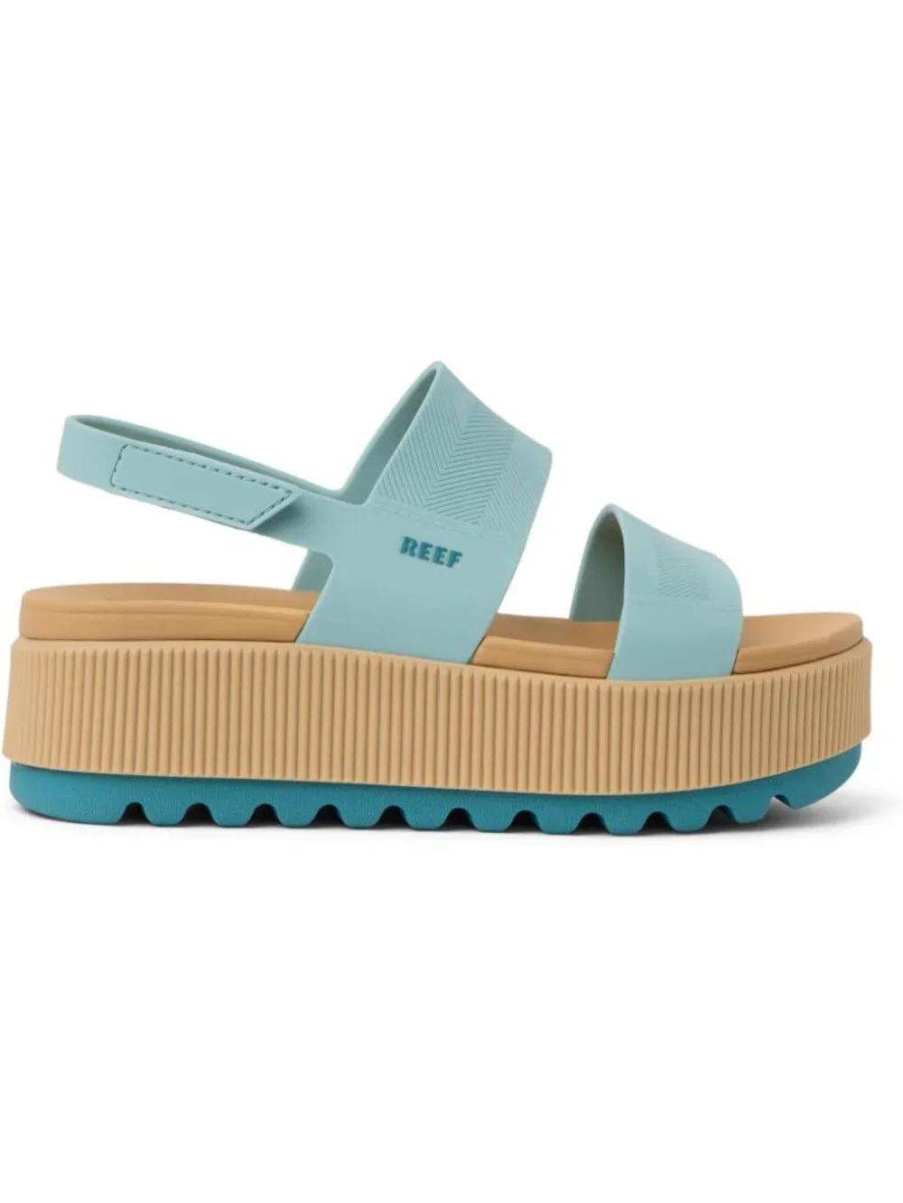 Women's Blue Haze Tan Water Vista Higher Open Toe Platform Wedge Sandal Shoes